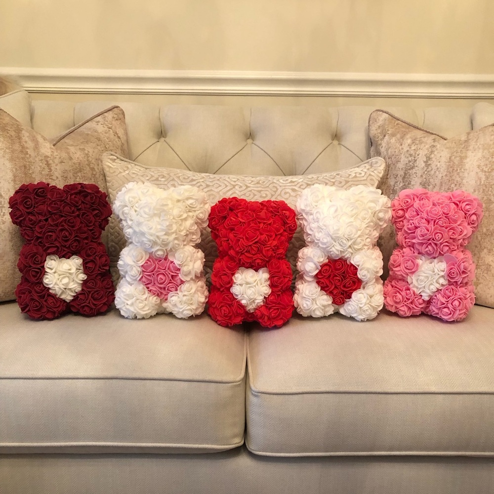 Rose Bear Gift for Her, Artificial Flowers, Valentines Day, Mothers Day, Roses